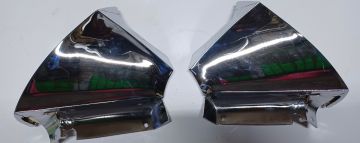 Chrome Steel Above Tail Light on Quarter Panel Half Moons Pair- New Chrome